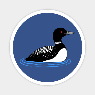 Common Loon on Water – Minimalist Wildlife Art Magnet